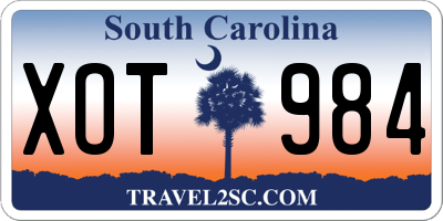 SC license plate XOT984