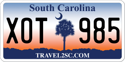 SC license plate XOT985