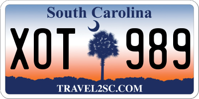 SC license plate XOT989