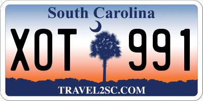 SC license plate XOT991