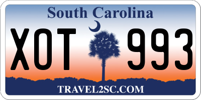 SC license plate XOT993