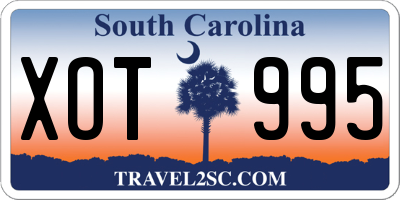 SC license plate XOT995
