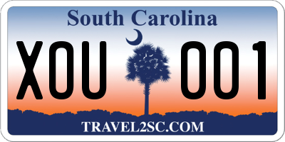 SC license plate XOU001