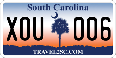 SC license plate XOU006