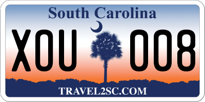 SC license plate XOU008