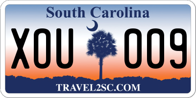 SC license plate XOU009