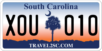 SC license plate XOU010
