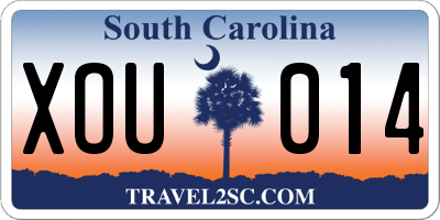 SC license plate XOU014