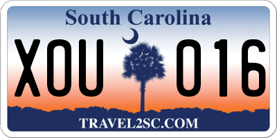 SC license plate XOU016
