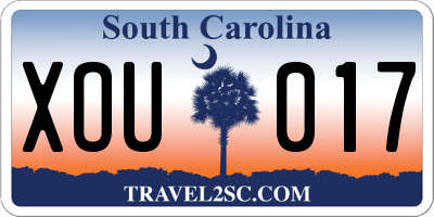 SC license plate XOU017