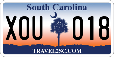 SC license plate XOU018