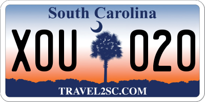 SC license plate XOU020