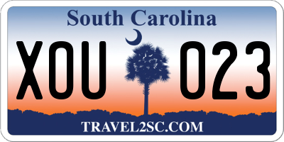 SC license plate XOU023