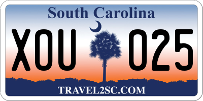 SC license plate XOU025