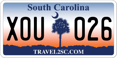 SC license plate XOU026