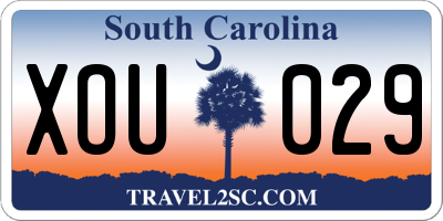 SC license plate XOU029