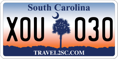 SC license plate XOU030