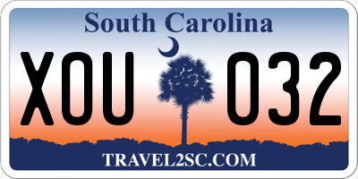 SC license plate XOU032