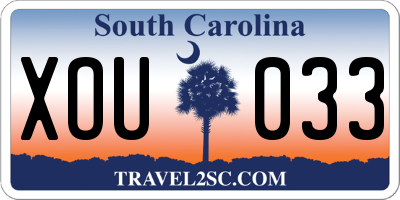 SC license plate XOU033
