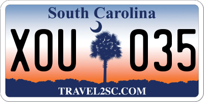 SC license plate XOU035