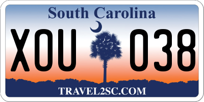 SC license plate XOU038