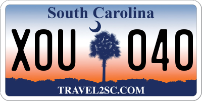 SC license plate XOU040