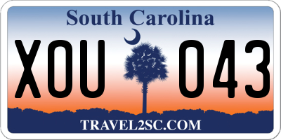 SC license plate XOU043