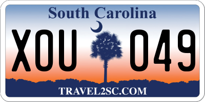 SC license plate XOU049