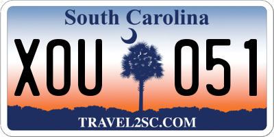 SC license plate XOU051