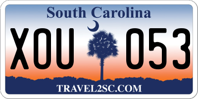 SC license plate XOU053