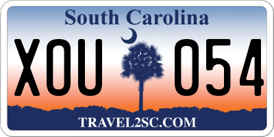 SC license plate XOU054