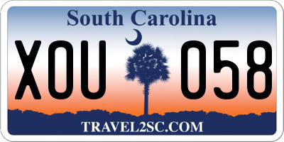 SC license plate XOU058