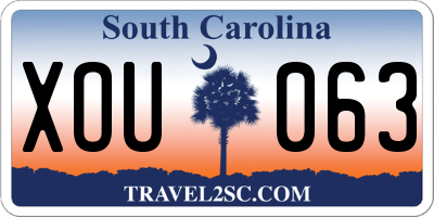SC license plate XOU063