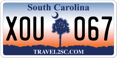 SC license plate XOU067