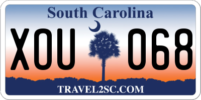SC license plate XOU068