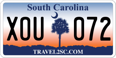 SC license plate XOU072