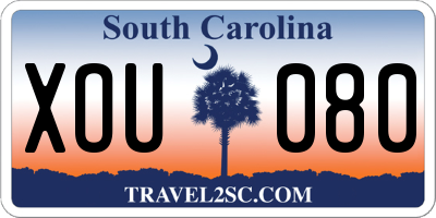 SC license plate XOU080