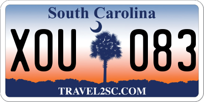SC license plate XOU083
