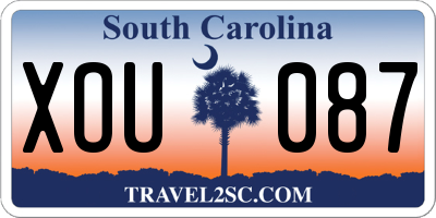 SC license plate XOU087