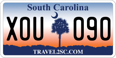 SC license plate XOU090