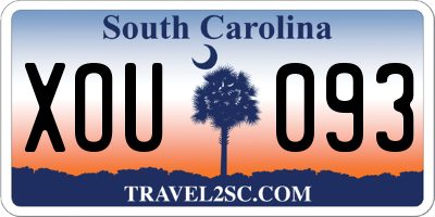 SC license plate XOU093