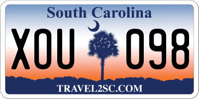 SC license plate XOU098