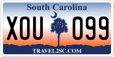 SC license plate XOU099