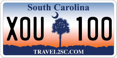 SC license plate XOU100