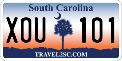 SC license plate XOU101
