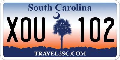 SC license plate XOU102