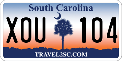 SC license plate XOU104
