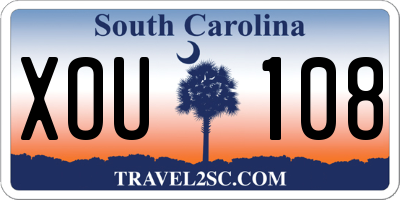 SC license plate XOU108