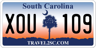 SC license plate XOU109