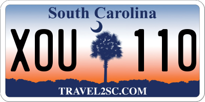 SC license plate XOU110